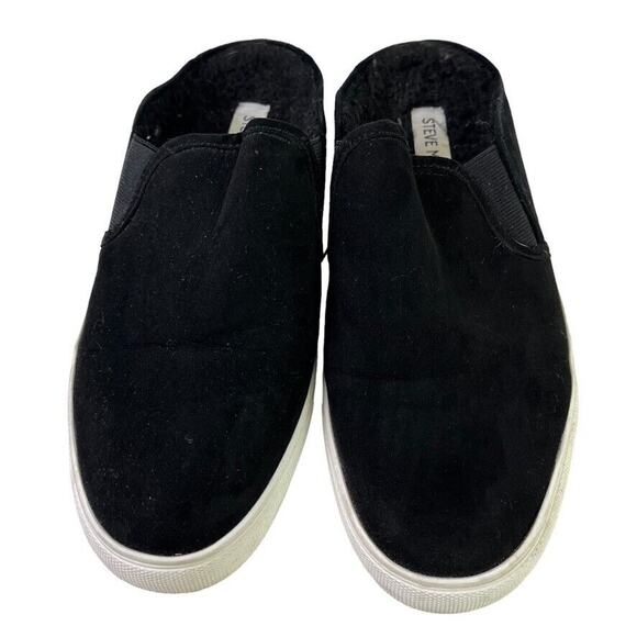 Steve Madden Zima Womens Black Sherpa Lined Slip On Mules Loafers Shoes sz 8.5 - Picture 6 of 16